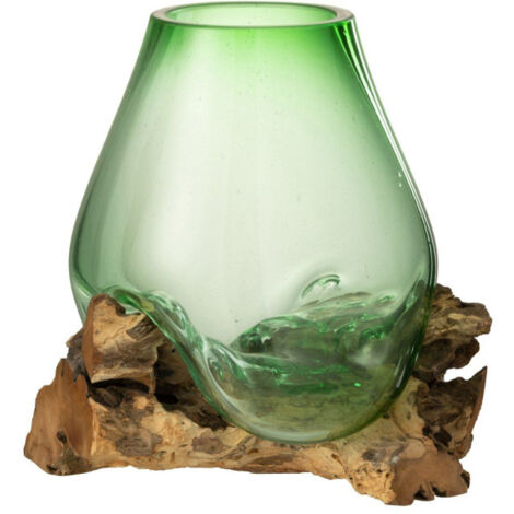 Vase en Verre sur Racine "Gamal" 33cm Vert (1/3)