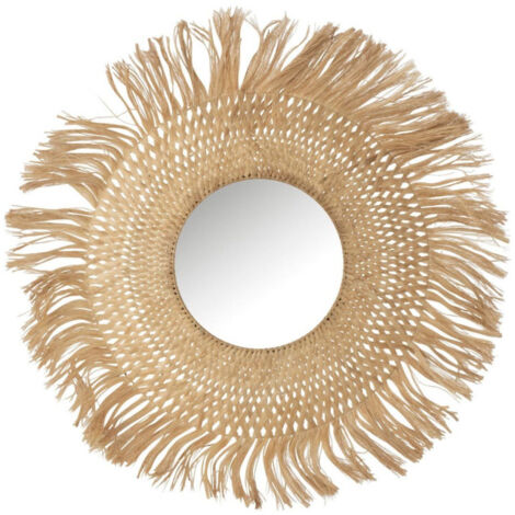 Miroir Mural Déco "Feuille de Bananier" 90cm Naturel (1/4)