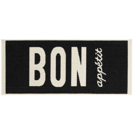 Tapis de Cuisine "Appetito" 50x120cm Noir (1/4)