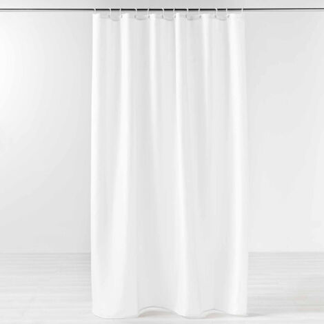 Rideau de Douche Uni "Yaline" 180x200cm Blanc (1/5)