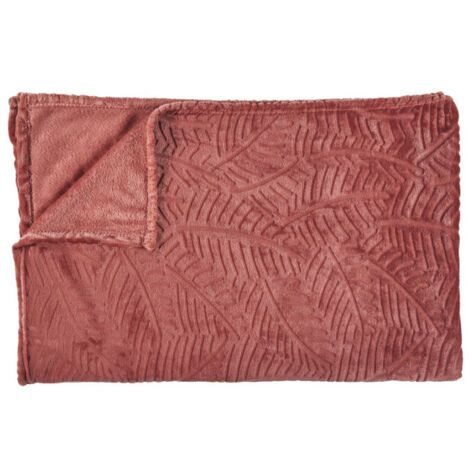Plaid Flanelle Embosse "Roméo" 150x200cm Terracotta (1/3)