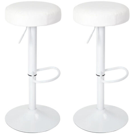 Lot de 2 Tabourets de Bar "Mumford" 63-83cm Blanc (1/5)