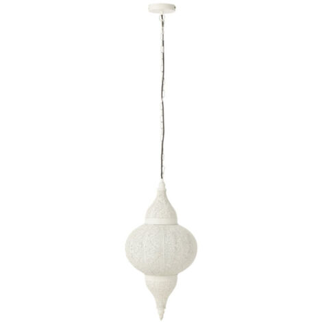 Lampe Suspension en Métal "Bore" 65cm Blanc (1/4)
