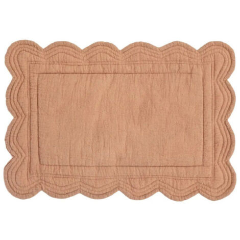 Lot De 6 Sets De Table Boutis Bastidon Ovale Ivoire 35x50 Cm - Coton Brodé, Style Français Shabby Chic