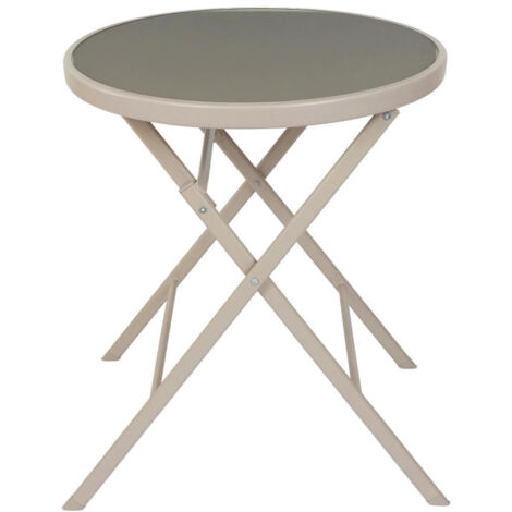 Table de Jardin Pliable "Elba" 71cm Beige (1/5)