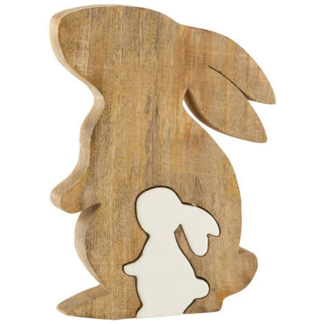 Statuette Déco "Lapin de Profil" 30cm Naturel (1/4)