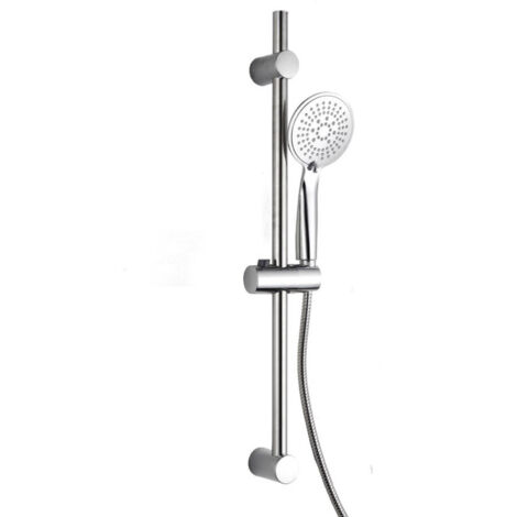 Ensemble Barre de Douche & Pommeau "5 Positions" 24cm Argent (1/5)