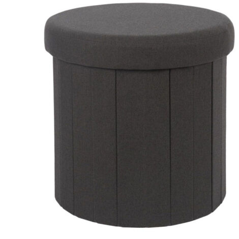 Pouf Coffre Pliable "Pills" 38cm Noir (1/5)