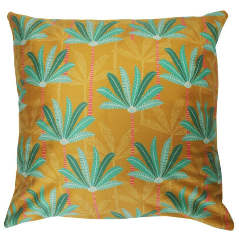 Housse de Coussin Velours "Oasis" 40x40cm Jaune (1/5)