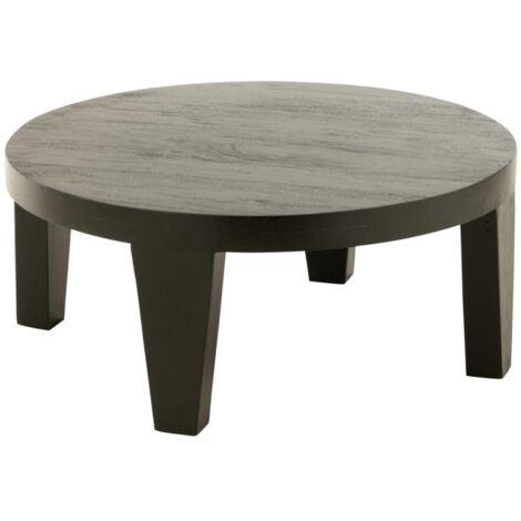 Table Basse en Bois "Reggie" 80cm Noir (1/4)