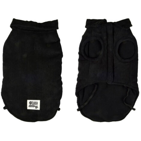 Manteau Pour Chien "Velours Côtelé" 35cm Noir (1/5)