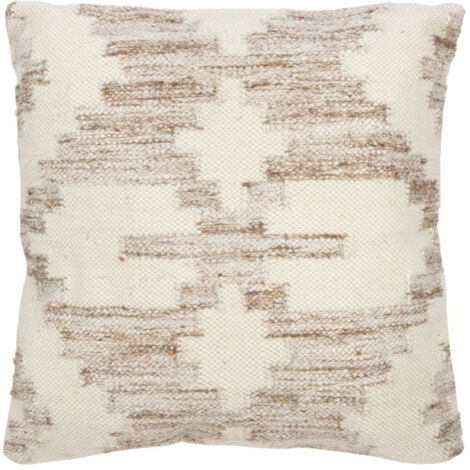 Coussin Déco "Croix" 60x60cm Beige (1/2)