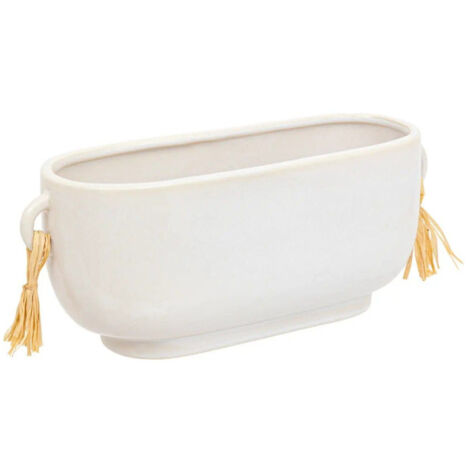 Jardinière en Céramique "Soleya" 30cm Blanc (1/2)