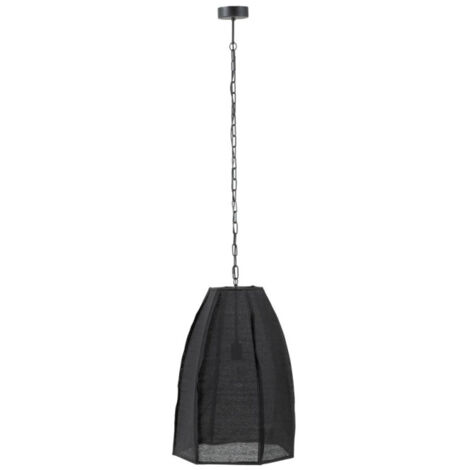 Lampe Suspension en Lin "Poire" 173cm Noir (1/3)