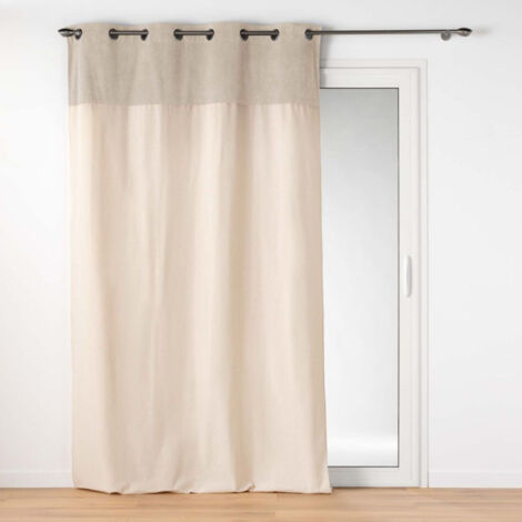 Rideau à Œillets Bouclette "Tessa" 140x240cm Beige (1/4)