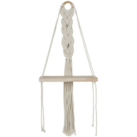 Étagère Murale Boho Marrakesch – Bois Suspendu – 38x29x18 Cm – Neuve