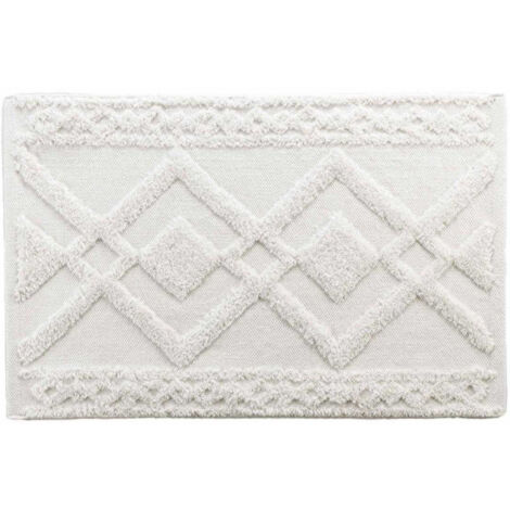 Tapis de Bain Jacquard "Gladis" 50x80cm Blanc (1/5)