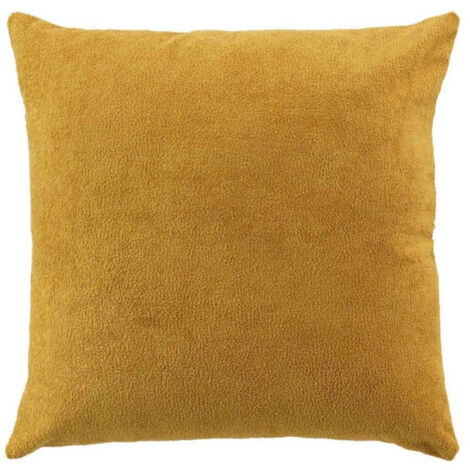 Coussin Déco Bouclette "Tessa" 45x45cm Jaune (1/5)