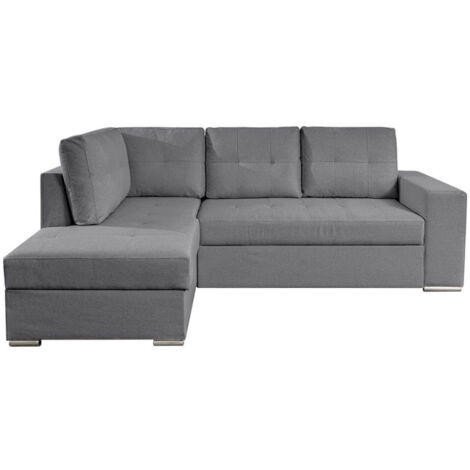 Canapé d'Angle Gauche Convertible Tissu "Ares" 246cm Gris (1/5)