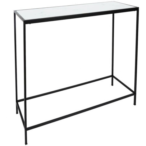 Console Design en Verre "Felicity" 100cm Noir & Blanc (1/4)