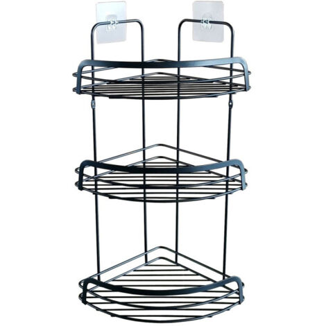 Serviteur de Douche Angle "Filaire Premium" 49cm Noir (1/3)