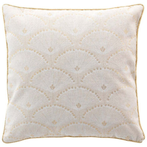 Coussin Déco Imprimé "Lorina" 45x45cm Beige (1/4)