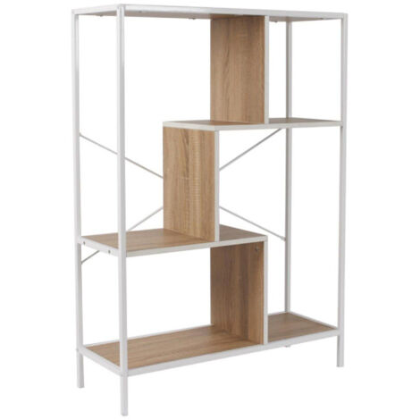 Étagère Design "Edison"113cm Naturel & Blanc (1/5)