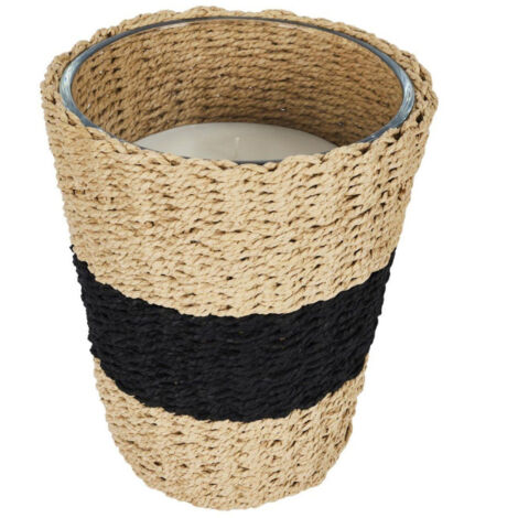 Bougie Parfumée "Panier Tressé" 23cm Bois & Gingembre (1/3)