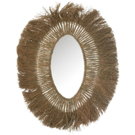 Miroir Mural Ovale "Tressé" 100cm Naturel (1/2)