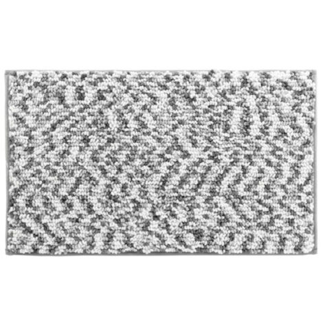 Tapis de Bain "Friza" 45x75cm Blanc & Gris (1/5)