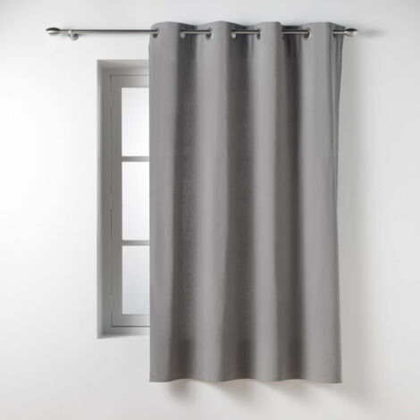 Rideau à Œillets "Twily" 135x180cm Gris (1/4)