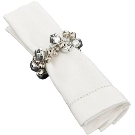 Paris Prix - Lot De 2 Ronds De Serviette grelots 7cm Argent