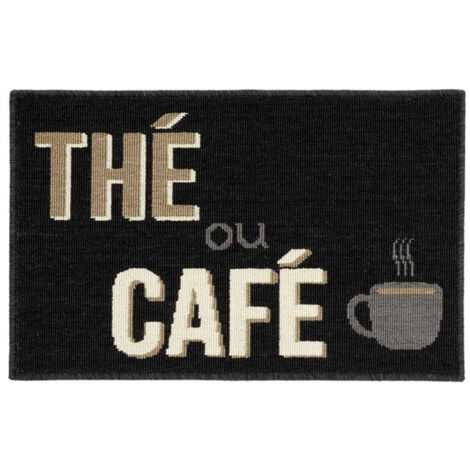 Tapis de Cuisine "Breakfast" 50x80cm Noir (1/4)