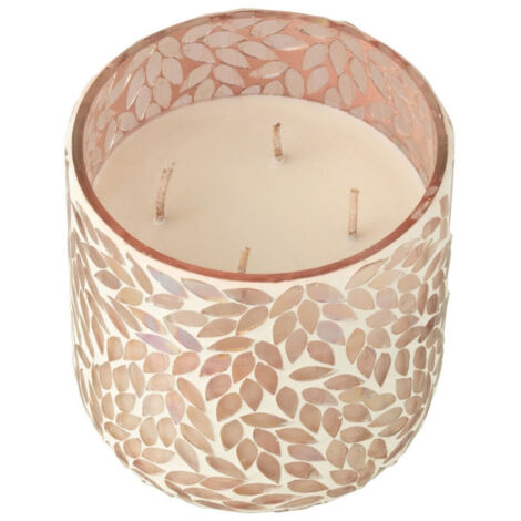 Bougie Parfumée Mosaïque "Cyra" 15cm Tender Rose (1/5)