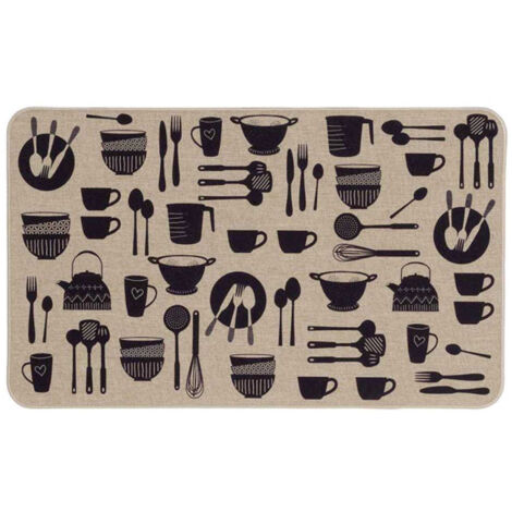 Tapis Multi-Usage Tissé "Kitchen" 45x75cm Naturel (1/4)