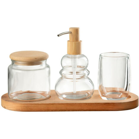 Lot de 4 Accessoires Salle de bain "Pure" 32cm Transparent (1/2)