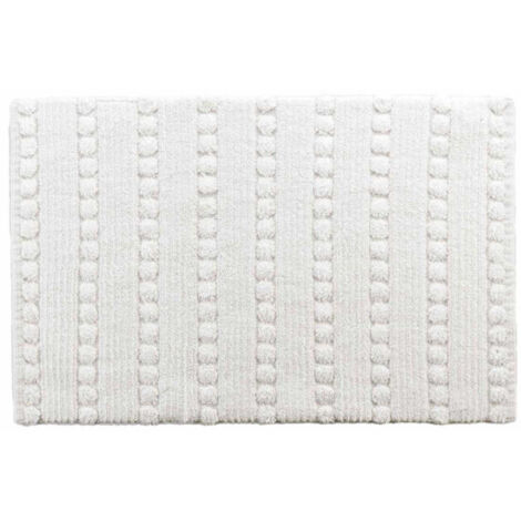 Tapis de Bain Jacquard "Cleonis" 50x80cm Blanc (1/5)