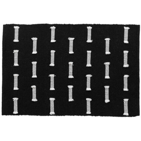 Tapis Déco Tissé "Juline" 50x80cm Noir (1/5)