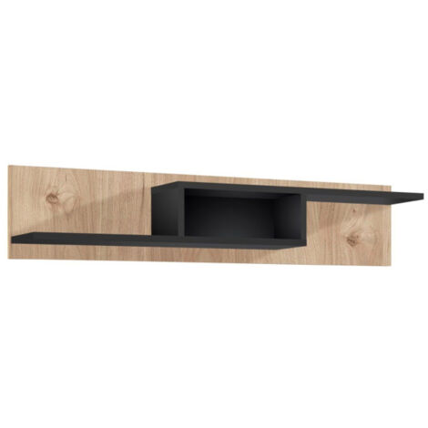 Étagère Murale "Cross" 150cm Naturel & Noir (1/5)