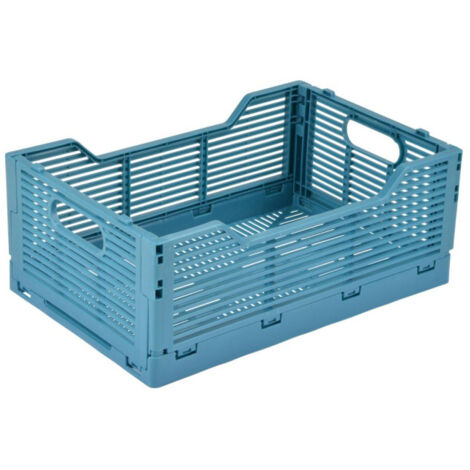 Cagette Pliable & Empilable "Emilie" 40cm Bleu Minéral