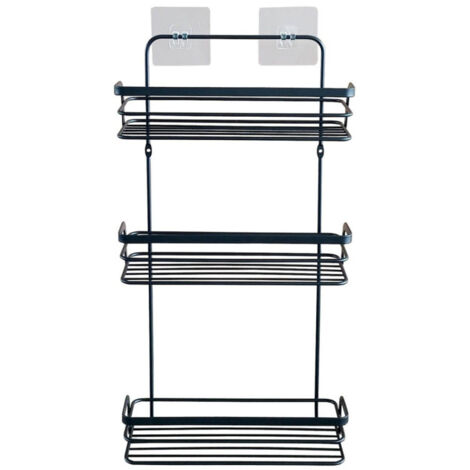 Serviteur de Douche 3 Niveaux "Filaire Premium" 49cm Noir (1/3)