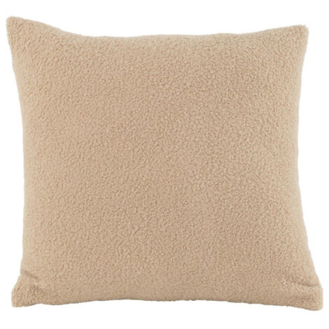 Coussin Déco Bouclette "Teddy" 45x45cm Beige (1/3)