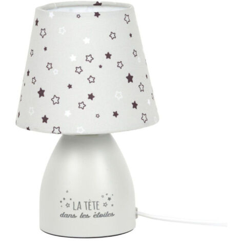 Lampe De Chevet Enfant étoiles 19cm Gris - Luminaire enfant