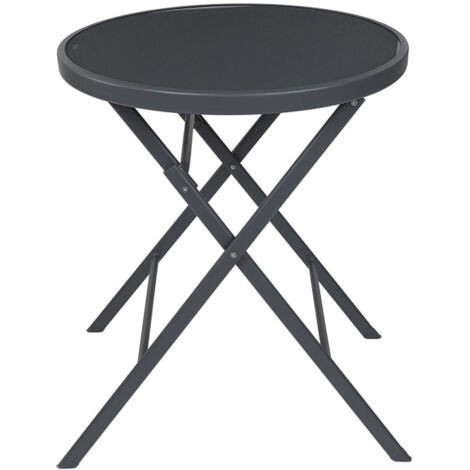 Table de Jardin Pliable "Elba" 71cm Gris (1/5)