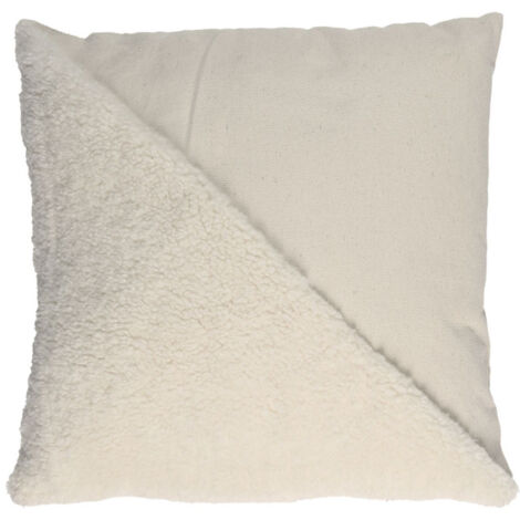 Coussin Déco "Bouclette" 40x40cm Beige (1/5)