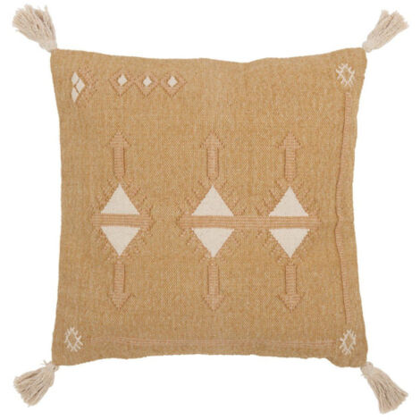 Coussin Déco Triangle "Bali" 50x50cm Naturel & Beige (1/2)
