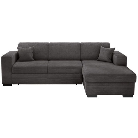Canapé d'Angle Droit Convertible "Harlan" 262cm Gris Foncé (1/5)