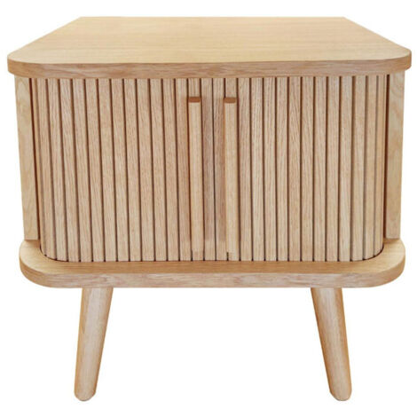 Table de Chevet Design "Rove" 50cm Chêne (1/5)