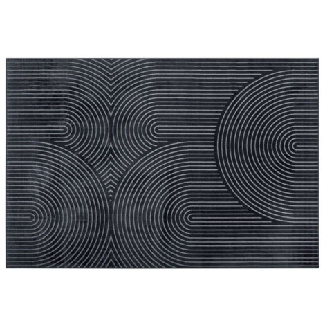 Tapis Déco Imprimé "Géode" 140x200cm Anthracite (1/5)