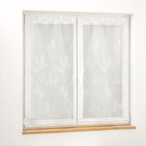 Paire de Voilages Brodés "Berry" 60x90cm Blanc (1/4)